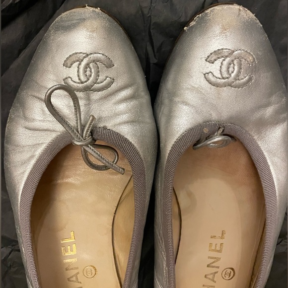 Chanel metallic ballet flats (resoled) - Picture 2 of 8